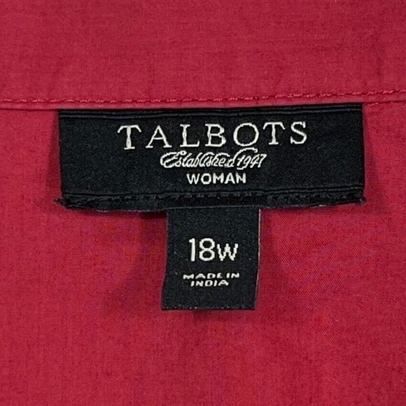 Talbots Woman Button Down Shirt 18 Crisp Clean Classic Bold Academia Career 18W - Picture 5 of 5
